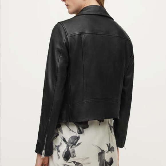 NWOT All Saints Dalby Lamb Leather Moto Jacket - UK 4, US 0 - Picture 4 of 8